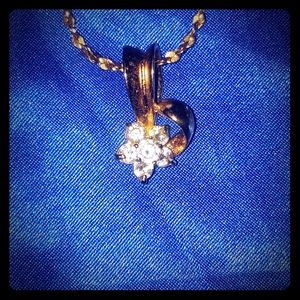 Necklace with Diamond Flower Charm